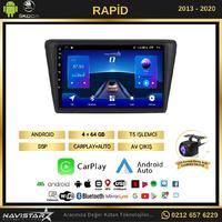 Skoda Rapid 2013-2020 Model 4GB + 64GB Android 13 Kablosuz Carplay Navigasyon Multimedya Sistemi 