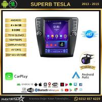 Skoda Superb Tesla 4GB + 64GB 2013-2019 Model  Kablosuz Carplay Navigasyon Qled Multimedya Sistemi 