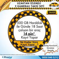 Taksi Kamera Seti 1 Uzaktan Izlemeli 2 Kameralı Wifi 500 Gb Harddisk Dahil