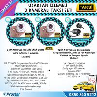 Taksi Kamera Seti 10 Uzaktan Izlemeli 3 Kameralı Wifi 4G 1 Tb Harddisk Dahil