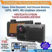 Taksi Mevzuatına Uygun 2 Kameralı 4G GPS WIFI Acil Durum butonu dahil Pratik Montaj Kamera Seti