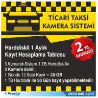 Ticari Taksiler Için 1 Tb Kayıtlı Kamera Sistemi Seti