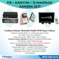 Tır Kamyon İş Makinası Için Uzaktan İzlemeli 4 Kameralı 1 Tb Harddisk Kamera Seti