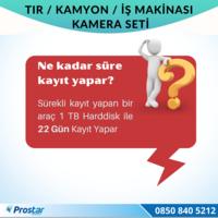 Tır Kamyon İş Makinası Için Uzaktan İzlemeli 4 Kameralı 1 Tb Harddisk Kamera Seti