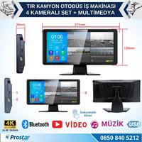 Tır Ve Kamyon 10.36" Dokunmatik Ekranlı 4 Kameralı Kayıtlı Video Müzik Telefon Ekran Yansıtma Özellikli Tak Kullan Kamera Seti