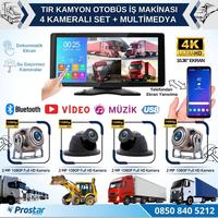 Tır Ve Kamyon 10.36" Dokunmatik Ekranlı 4 Kameralı Kayıtlı Video Müzik Telefon Ekran Yansıtma Özellikli Tak Kullan Kamera Seti