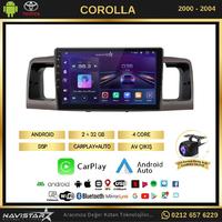 Toyota Corolla 2000-2004 Model 2+64GB Android 13 Kablosuz Carplay Navigasyon Multimedya Sistemi 