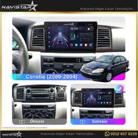 Toyota Corolla 2000-2004 Model 4GB + 64GB Android 13 Kablosuz Carplay Navigasyon Multimedya Sistemi 