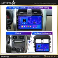 Toyota Corolla 2008-2012 Model 2+64GB Android 13 Kablosuz Carplay Navigasyon Multimedya Sistemi 