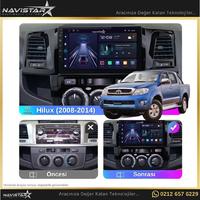 Toyota Hilux 2008-2014 Model 4GB + 64GB Android 13 Kablosuz Carplay Navigasyon Multimedya Sistemi 