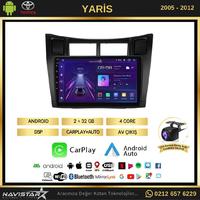 Toyota Yaris 2005-2012 Model 2+64GB Android 13 Kablosuz Carplay Navigasyon Multimedya Sistemi 