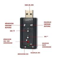 Usb 7.1 Ses Kartı Virtual Sound 3D