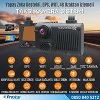 Uzaktan izlemeli 2 Kameralı Wifi GPS 4G Yapay Zeka destekli Akıllı Dashcam Taksi Kamera Sistemi