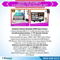 Uzaktan Izlemeli 4 Kameralı Wifi 320 Gb Harddisk 7 Inç Ekranlı Araç Kamera Seti