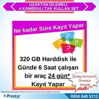 Uzaktan Izlemeli 4 Kameralı Wifi 320 Gb Harddisk 7 Inç Ekranlı Araç Kamera Seti