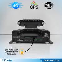 Uzaktan izlemeli 4 Kanal 1080P GPS 4G WIFI  B6204 Profesyonel HDD/SD Mobil DVR Kayıt Cihazı