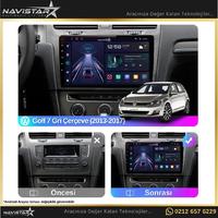 Vw Golf 7 Gri Çerçeve Kablosuz Carplay 2+32 GB Android 13 Navigasyon Multimedya Sistemi