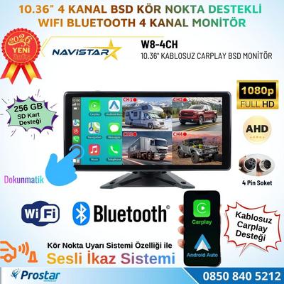 10.36 inç Dokunmatik Monitör Kablosuz Carplay Wifi Bluetooth FM Transmitter 256 GB Destekli Tak Kullan