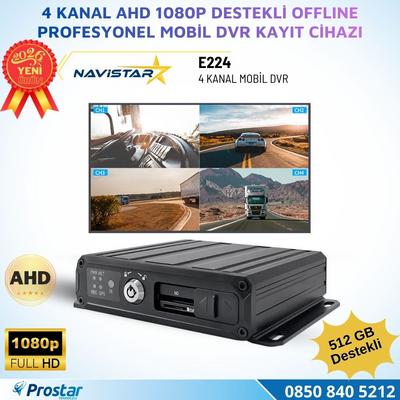 4 Kanal AHD 1080P Full HD Offline Profesyonel Mobil DVR Kayıt Cihazı 512 GB SD Kart Destekli H.265 Kayıt Sistemi