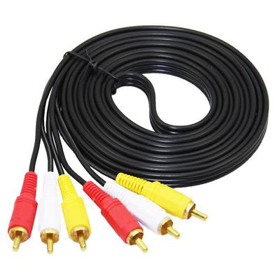 6 Metre Av Gold Kablo 3 Rca / 3 Rca Erkek Ses / Video / Power