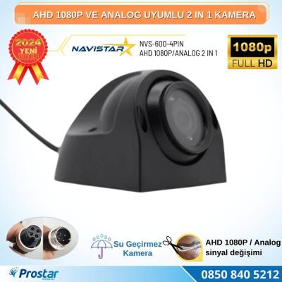 AHD 1080P ve Analog Pal Çevirilebilir 4 Pin Gece Görüşlü Yan, Ön ve Arka Uyumlu Full HD Kamera