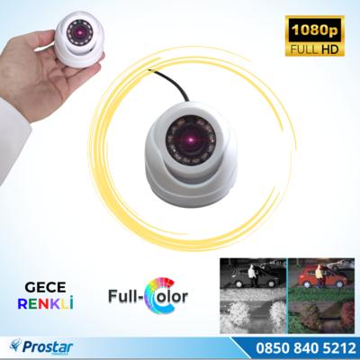 Araçlar Için Mini Plastik Dome 2 Mp Full Hd Gece Renkli Görüşlü Kamera Geniş Açılı