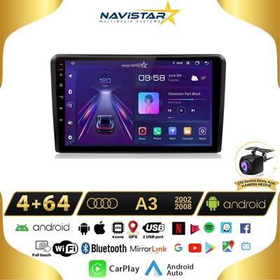 Audi A3 4GB + 64GB 2002-2008 Model Android 13 Kablosuz Carplay Navigasyon Multimedya Sistemi 