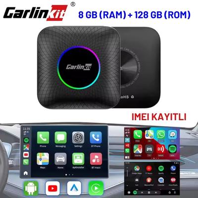 Carlinkit TBox Ambient Android 13, 8+128GB, Google PlayStore, Netflix, YouTube, Kablosuz/Wireless CarPlay & Android Auto SIM Kart Destekli SM6225 Chipset Android Box (IMEI Kayıtlı)