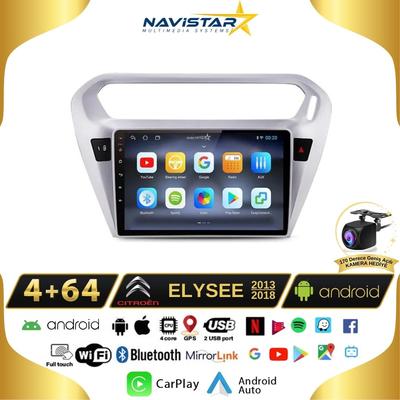 Citroen Elysee 4GB + 64GB Kablosuz Carplay 2013-2018 Android 13 Navigasyon Multimedya Sistemi 