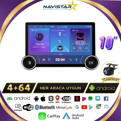 Clio 5 DUAL KNOB 10" 2020-2023 Model 4GB + 64GB Android 13 Kablosuz Carplay Navigasyon Multimedya Sistemi 