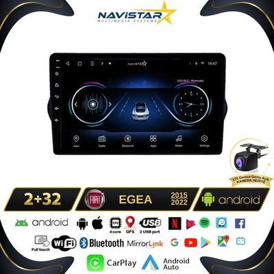 Fiat Egea 2+64GB Kablosuz Carplay 2015-2022 Android 13 Navigasyon Multimedya Sistemi 