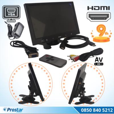 Güvenlik Kamera Monitörü 9" Ekran Hdmi Vga Av Girişli Lcd Ekran 4 Kanal