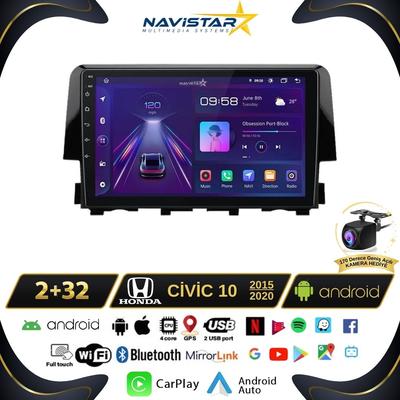 Honda Civic 2+64GB Android 13 Kablosuz Carplay 2015-2020 Navigasyon Multimedya Sistemi