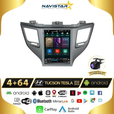 Hyundai Tucson Tesla 4GB + 64GB 2016-2018 Model Kablosuz Carplay Navigasyon Qled Multimedya Sistemi 