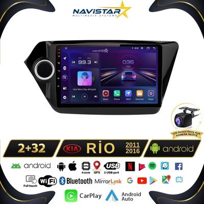 Kia Rio 2011-2016 Model 2+64GB Android 13 Kablosuz Carplay Navigasyon Multimedya Sistemi 