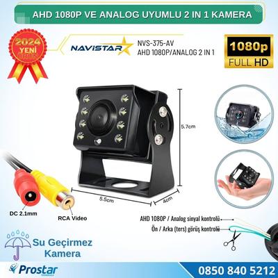 Mini Kamera AHD 1080P ve Analog Pal Çevirilebilir Gece Görüşlü Metal Ayaklı AV Full HD Kamera