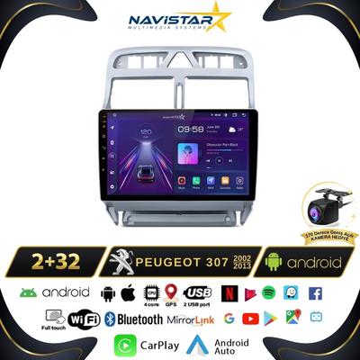 Peugeot 307  2002-2013 Model 2GB + 64GB Android 13 Kablosuz Carplay Navigasyon Multimedya Sistemi 