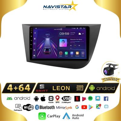 Seat Leon 4GB + 64GB 2005-2012 Model Android 13 Kablosuz Carplay Navigasyon Multimedya Sistemi 