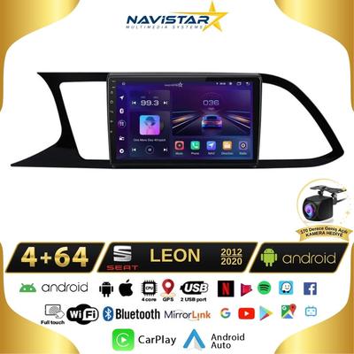 Seat Leon 4GB + 64GB Kablosuz Carplay 2012-2020 Android 13 Navigasyon Multimedya Sistemi 