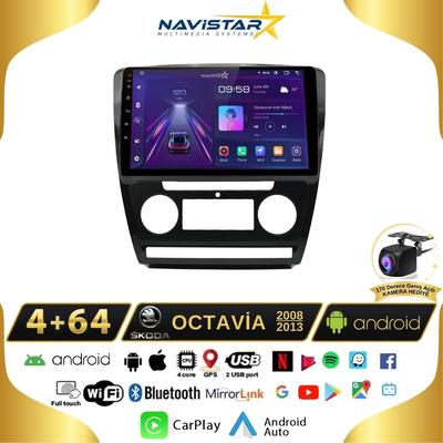 Skoda Octavia 2008-2013 Model 4GB + 64GB Android 13 Kablosuz Carplay Navigasyon Multimedya Sistemi 