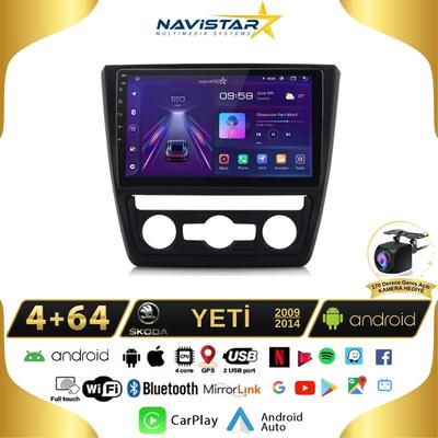 Skoda Yeti 4GB + 64GB 2009-2014 Model Android 13 Kablosuz Carplay Navigasyon Multimedya Sistemi 