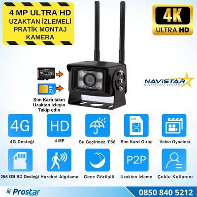 Uzaktan izlemeli 4 MP Ultra HD 4G Sim kart girişli Tak kullan Profesyonel Kamera